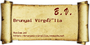 Brunyai Virgília névjegykártya